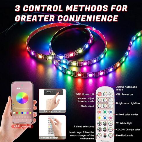 أضواء LED للسكوتر من StoneBanks للركوب الليلي، شريط إضاءة RGB 47 بوصة يعمل بالبطارية وإضاءة لوح تزلج كهربائي مقاوم للماء مع جهاز تحكم عن بعد والتحكم في التطبيق، أضواء طويلة قابلة لإعادة الشحن عبر USB 60 مصباح LED in Kuwait
