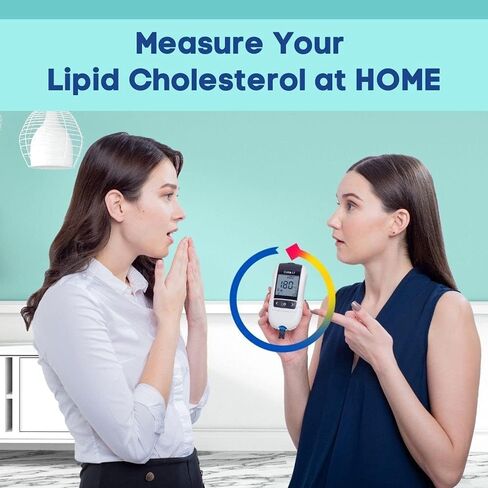 10 × شرائط اختبار مجموعة اختبار الكوليسترول المنزلي CUROfit L7 درجة احترافية الكل في واحد متضمنة 1 × جهاز اختبار، 10 × شرائط اختبار، مشارط وقضيب EziTube in Kuwait