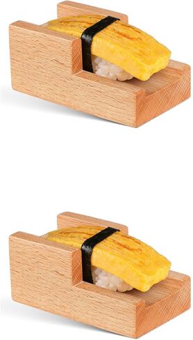 Homoyoyo 2Pcs Wooden Sushi Holder U-Shaped Japanese Hand Roll Stand for Home Restaurant Party Serving in Saudi Arabia