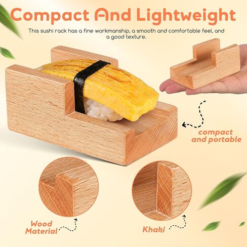 Homoyoyo 2Pcs Wooden Sushi Holder U-Shaped Japanese Hand Roll Stand for Home Restaurant Party Serving in Saudi Arabia