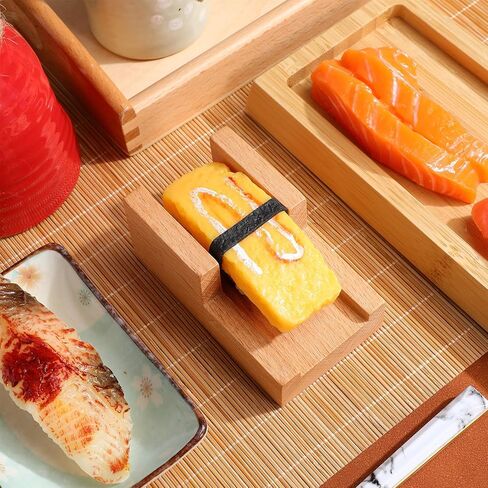 Homoyoyo 2Pcs Wooden Sushi Holder U-Shaped Japanese Hand Roll Stand for Home Restaurant Party Serving in Saudi Arabia