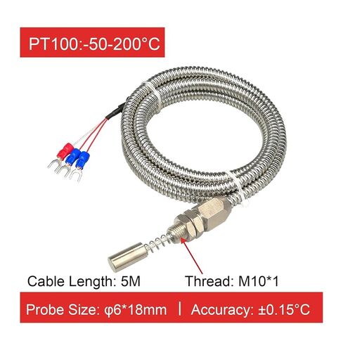 PT100 Temperature Sensor RTD Probe for Motor Bearings(M10-1mm-5m) in Saudi Arabia