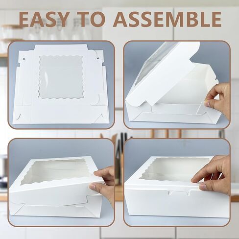 حزمة من 22 صندوق بسكويت أبيض مقاس 9 × 9 × 2.5 بوصة مع نافذة بتصميمين، تتضمن ملصقات باندرول وشكرًا لك in Saudi Arabia