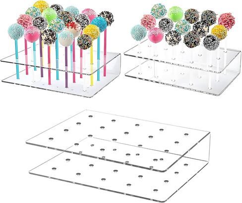 YIKANGHENG Candy Display Stands, 2 Pcs 6.2 In x 3.6 In x 1.5 In 20 Holes Frosted Transparent Acrylic Holder for Party and Celebration (2) in Saudi Arabia