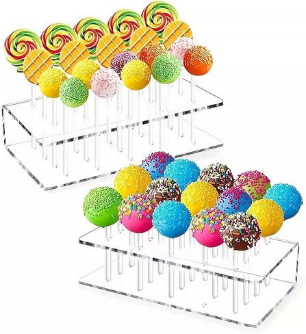 YIKANGHENG Candy Display Stands, 2 Pcs 6.2 In x 3.6 In x 1.5 In 20 Holes Frosted Transparent Acrylic Holder for Party and Celebration (2) in Saudi Arabia