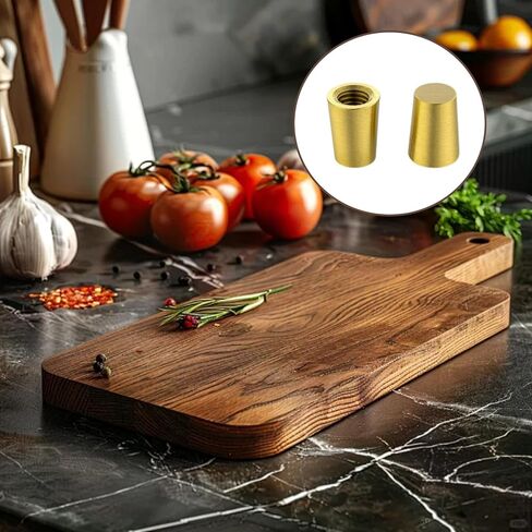 8Pcs Brass Wood Cutting Board Feet, Metal Jewelry Box Feet with Silicone Nonslip Pads, Board Display Tray Riser Feet with Screws and Brass Washers for Kitchen Utensils and Furniture Enhancements in Saudi Arabia
