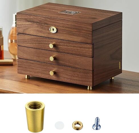 8Pcs Brass Wood Cutting Board Feet, Metal Jewelry Box Feet with Silicone Nonslip Pads, Board Display Tray Riser Feet with Screws and Brass Washers for Kitchen Utensils and Furniture Enhancements in Saudi Arabia