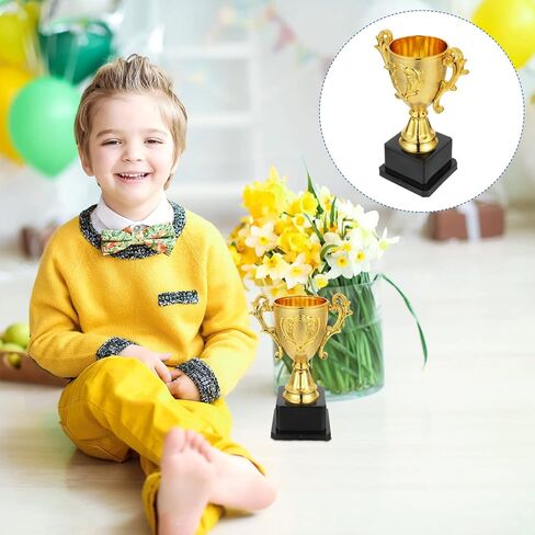 VANZACK Kids Plastic Trophy Cup, 7.08 Inch Golden Award Toy with Base, Ideal for Sports Competitions, School Events in Saudi Arabia