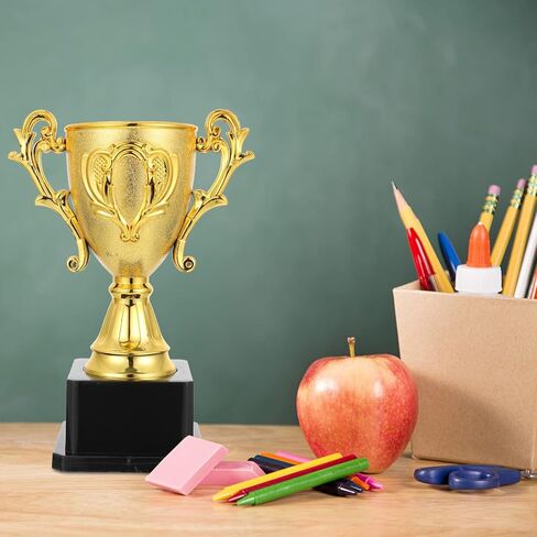 VANZACK Kids Plastic Trophy Cup, 7.08 Inch Golden Award Toy with Base, Ideal for Sports Competitions, School Events in Saudi Arabia