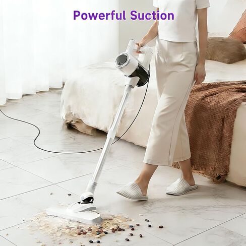 مكنسة كهربائية ذات عصا سلكية خفيفة الوزن | كابل طاقة طويل جدًا بطول 33 قدمًا | شفط 600 وات 17 كيلو باسكال | كوب غبار سعة 1.5 لتر | فلتر HEPA قابل للغسل | للأرضيات الصلبة والبلاط والقابلة للتحويل إلى المحمولة in Kuwait