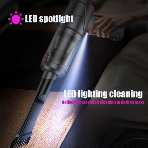 مكنسة كهربائية محمولة للسيارة لاسلكية مع محرك بدون فرش، مكنسة كهربائية عالية الطاقة 12000 باسكال ومنفضة هواء، 4 في 1 لوحة مفاتيح محمولة صغيرة محمولة باليد مكنسة كهربائية للمنزل السيارة in Kuwait