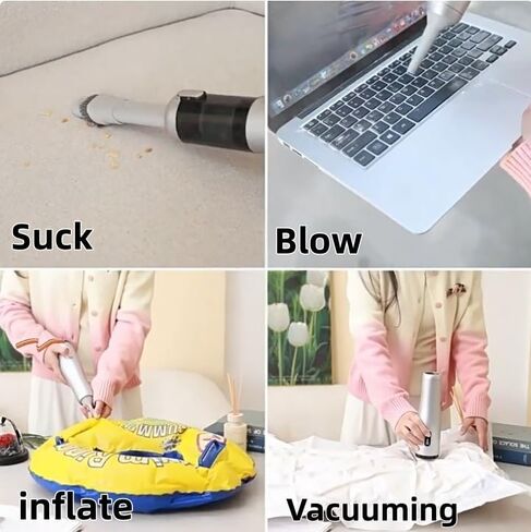 AUTOPALS Cordless Car Portable Vacuum Cleaner, 4 in 1 Suck, Blow, Inflate, Vacuum, 18000-20000Pa High Power, Type-C Charging, Battery Level Display, Multi-Nozzles for Car, Home & Pet Hair, Office in Saudi Arabia