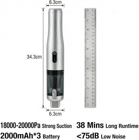 AUTOPALS Cordless Car Portable Vacuum Cleaner, 4 in 1 Suck, Blow, Inflate, Vacuum, 18000-20000Pa High Power, Type-C Charging, Battery Level Display, Multi-Nozzles for Car, Home & Pet Hair, Office in Saudi Arabia