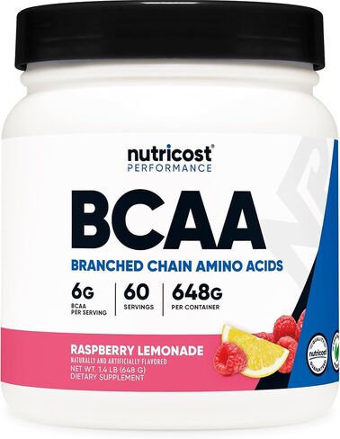 مسحوق Nutricost BCAA (عصير ليمون التوت، 60 حصة) - النسبة المثالية 2:1:1 in Kuwait