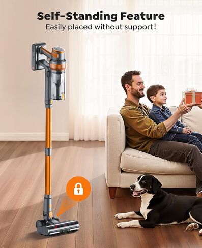 Cordless Vacuum Cleaner,600W 50KPa 65Mins Vacuum Cleaners for Home,Stick Vacuum with LED Touch Screen,Wall Mount Charging,Self-Standing Cordless Vacuum for Pet Hair/Carpet/Hard Floor/Car in Saudi Arabia