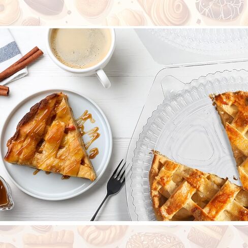 Soaoo 100 Pcs 9" Disposable Plastic Pie Container with Lid - Airtight, Leakproof & Stackable Pie Keeper, Flan Containers with Lids for Bakery Takeout & Food Storage & Catering in Saudi Arabia