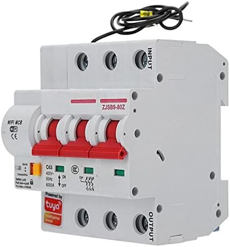 Smart Circuit Breaker, AC220V PA66-DSM Flame Retardant Shell Phone APP Remote Switch (3P 63A) in Saudi Arabia