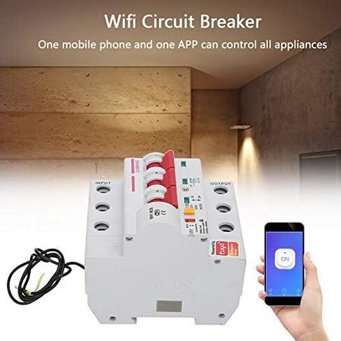 Smart Circuit Breaker, AC220V PA66-DSM Flame Retardant Shell Phone APP Remote Switch (3P 63A) in Saudi Arabia