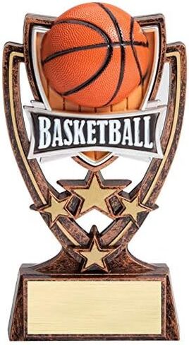 (1-3-5 Pack) of 6 Inch 4 Star Basketball Trophy Award with Engraved Personalized Plate in Saudi Arabia
