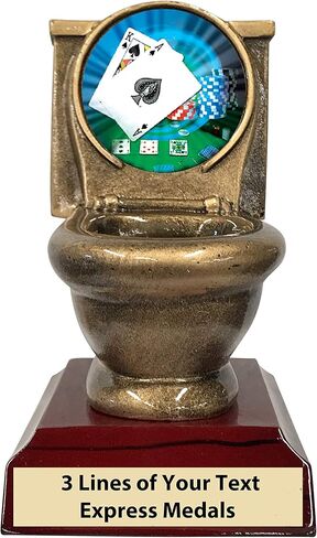 Express Medals Toilet Bowl Last Place Loser Blackjack 21 Trophy with Personalized Engraved Plate in Saudi Arabia