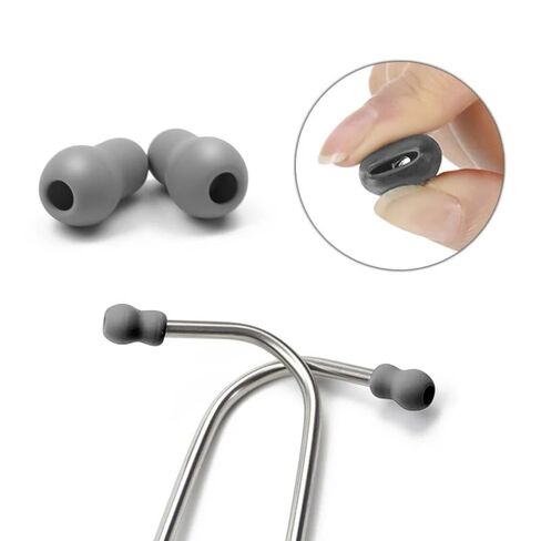 Replacement Stethoscope Earplug Ear Tips Earbuds Universal Earpieces Super Comfortable Soft Stethoscope Eartips Earpieces for Littmann Stethoscope (Grey,Pack of 4) in Saudi Arabia