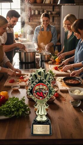 Awards4U Chili Cook Off Trophy – Custom Engraved Award for Best Chili, 1st Place or Contest Winner – Fun Personalized Prize for Cook-Off Events, Office Competitions & Chili Champions – 9" Gold Trophy in Saudi Arabia