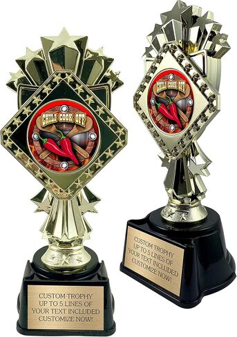 Awards4U Chili Cook Off Trophy – Custom Engraved Award for Best Chili, 1st Place or Contest Winner – Fun Personalized Prize for Cook-Off Events, Office Competitions & Chili Champions – 9" Gold Trophy in Saudi Arabia
