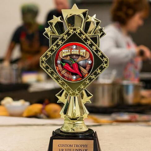 Awards4U Chili Cook Off Trophy – Custom Engraved Award for Best Chili, 1st Place or Contest Winner – Fun Personalized Prize for Cook-Off Events, Office Competitions & Chili Champions – 9" Gold Trophy in Saudi Arabia
