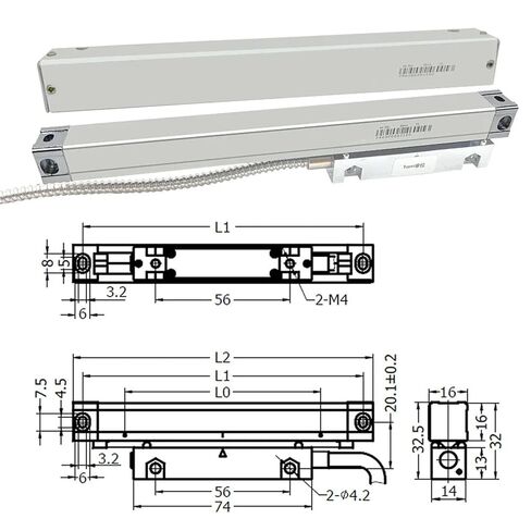 KA200 TTL 5V 5um Linear Sensors, Glass Grating Ruler Electronic Milling Machine Lathe DRO, 1pc(370mm 5um TTL 5V) in Saudi Arabia