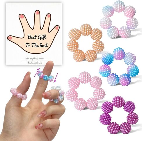 10 Pack Colored Fidget Ring Spiky Bead Sensory Finger Rings for Stress Relief Finger Anxiety Rings Calming Fidget Toys Ring Massager for Stress Reducer Office Workers in Saudi Arabia