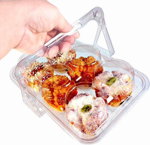Lifuope100 piece Disposable Single Cupcake containers, transparent Plastic Cupcake containers, Dome Covered cupcake containers Individual,good nice Muffin Container in Saudi Arabia