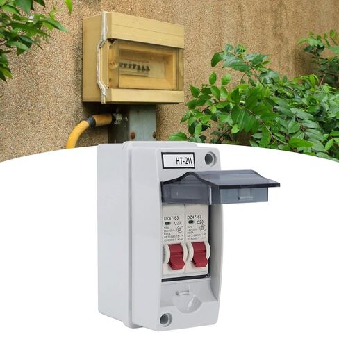 Distribution Box with Breaker Box, MCB C Type 2 Way AC 230V 400V IP65 Electrical Boxes (C20+C20) in Saudi Arabia