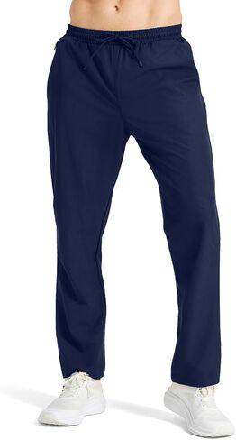 Men's Athletic Sweatpants Lightweight Quick Dry Water Resistant Running Pants with Zip Pockets for Gym Jogging Lounge in Saudi Arabia