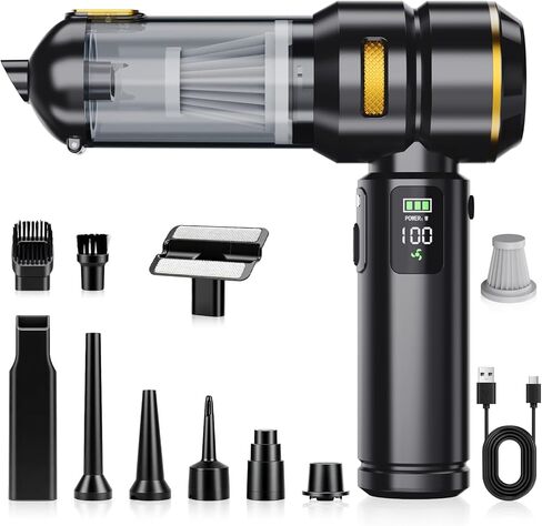 Portable Cordless Handheld Vacuum Cleaner for Car,Smart Display,Dual-Mode:Suction & Blowing,3 Adjustable Suction Power Levels,One-Touch Dust Emptying,Mini Hand Vacuums for Car,Home,Office,Pet Hair in Saudi Arabia