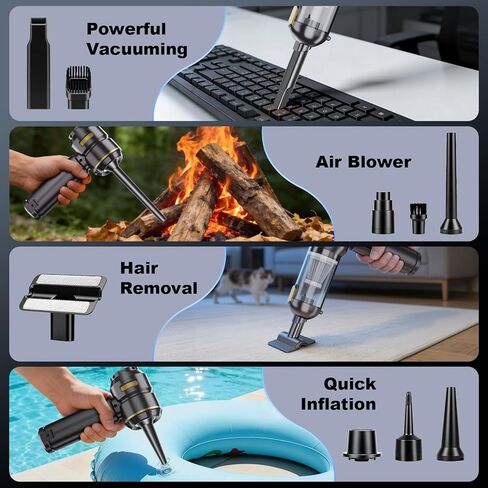 Portable Cordless Handheld Vacuum Cleaner for Car,Smart Display,Dual-Mode:Suction & Blowing,3 Adjustable Suction Power Levels,One-Touch Dust Emptying,Mini Hand Vacuums for Car,Home,Office,Pet Hair in Saudi Arabia
