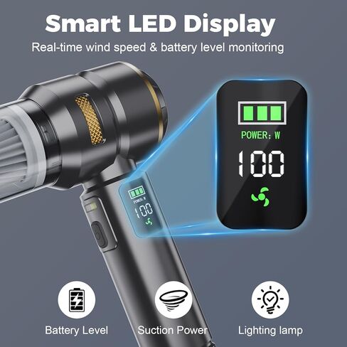 Portable Cordless Handheld Vacuum Cleaner for Car,Smart Display,Dual-Mode:Suction & Blowing,3 Adjustable Suction Power Levels,One-Touch Dust Emptying,Mini Hand Vacuums for Car,Home,Office,Pet Hair in Saudi Arabia