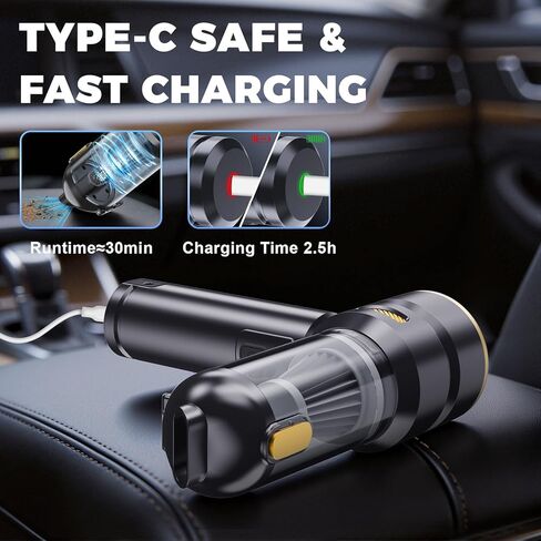 Portable Cordless Handheld Vacuum Cleaner for Car,Smart Display,Dual-Mode:Suction & Blowing,3 Adjustable Suction Power Levels,One-Touch Dust Emptying,Mini Hand Vacuums for Car,Home,Office,Pet Hair in Saudi Arabia
