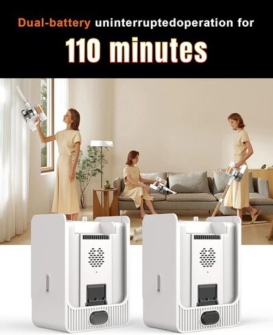 Cordless Vacuum Cleaner, 2 Batteries 110 Mins Runtime, 580W 48KPA Stick Vacuum with Self-Standing, Tangle-Free Brush, LED Display, Vacuum Cleaner for Home Hardwood Floor, Carpet, Pet Hair in Saudi Arabia