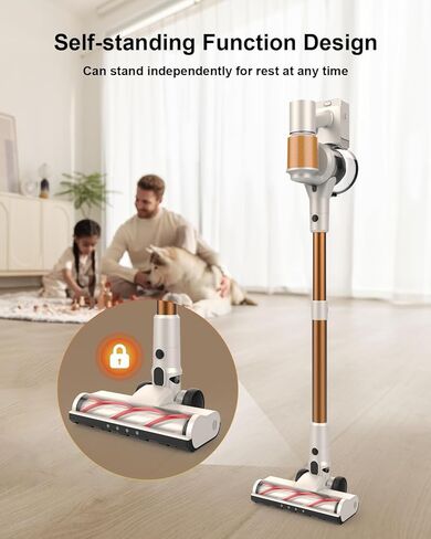 Cordless Vacuum Cleaner, 2 Batteries 110 Mins Runtime, 580W 48KPA Stick Vacuum with Self-Standing, Tangle-Free Brush, LED Display, Vacuum Cleaner for Home Hardwood Floor, Carpet, Pet Hair in Saudi Arabia