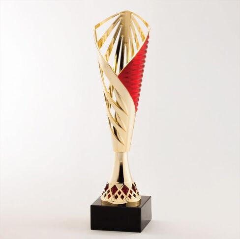 Decade Awards Cup Trophy on Marble Base with Gold Design - Tournament or Corporate Award - 12 Inch Tall - Customize Now in Saudi Arabia