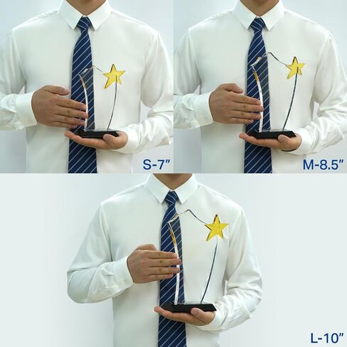Personalized Gold Star Crystal Lifetime Achievement Award – Custom Engraved Employee Trophy for Career Recognition, Leadership, Retirement & Milestones (L - 10") in Saudi Arabia