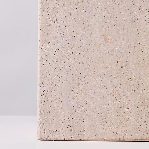 Rectangular Ivory Travertine Bathroom Trash Can, Natural Organic Stone Office Wastebasket, Wabi-Sabi Durable Storage Basket, Garbage Container for Bathroom, Home Office, Bedroom, Living Room, Toilet in Saudi Arabia