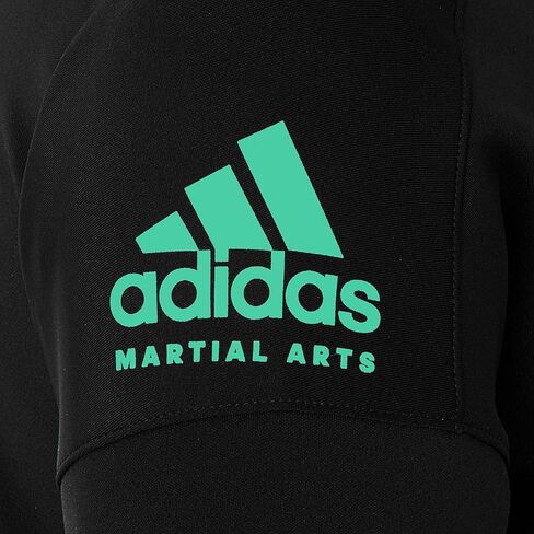 جاكيت adidas Martial Arts بغطاء للرأس وبطانة من الصوف - أسود تركواز - صغير in Saudi Arabia