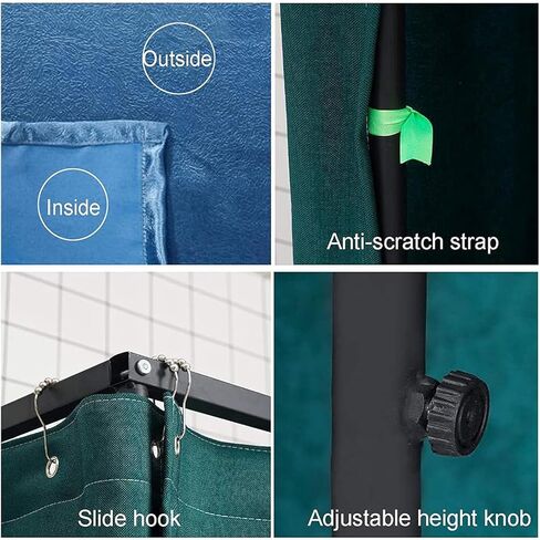 Curtain Privacy Screen for Office Clothing Store Bedroom Mobile Rail Changing Room(85x85x200cm) in Kuwait