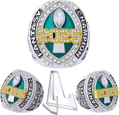 2025 Fantasy Football Championship Ring Heavy FFL Champion Trophy Ring Award Trophy for Fantasy Football League Winner in Saudi Arabia
