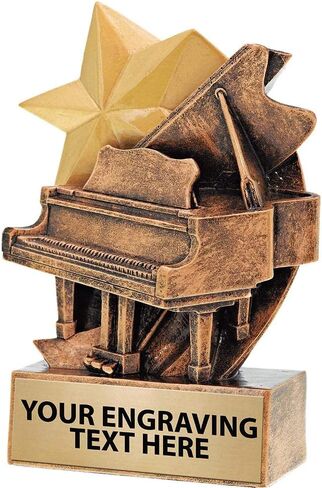 Crown Awards 5" 3D Star Piano Trophies, Custom Engraved Piano Trophy Award Prime in Saudi Arabia