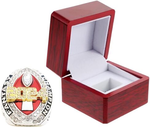 Fantasy Football Ring 2024 | Heavy FFL Championship Ring | Gold Silver Tone Plated Award Trophy for Fantasy Football League Winner in Saudi Arabia