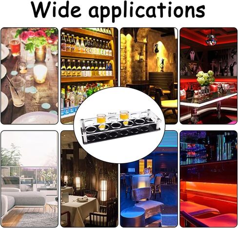 NBEADS 12 Shot Glass Tray Holder, Bar Acrylic Shot Glasses Holders Wine Cup Serving Tray Cups Organizer Display Bar Accessories for Party, Bar, Club, Hole: 1.5" （for 1.4 inches Cup） in Saudi Arabia