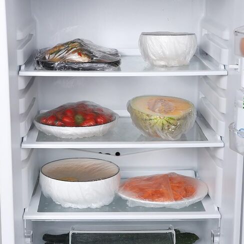 100Pcs/pack Transparent Plastic Disposable Food Storage Cover 14-35cm Stretchable Kitchen Fruit Vegetable Dust-proof Food Cover in Saudi Arabia