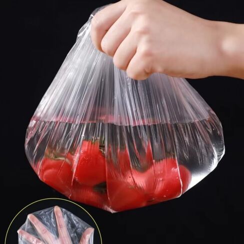 100Pcs/pack Transparent Plastic Disposable Food Storage Cover 14-35cm Stretchable Kitchen Fruit Vegetable Dust-proof Food Cover in Saudi Arabia